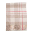 100% Lambswool Wide Scarf Soft Unisex Winter Wrap Heritage of Scotland - Orient Beige and Coral - Heritage Of Scotland -