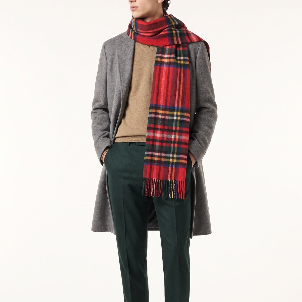 100% Lambswool Wide Scarf Soft Unisex Winter Wrap Heritage of Scotland - Stewart Royal - Heritage Of Scotland -