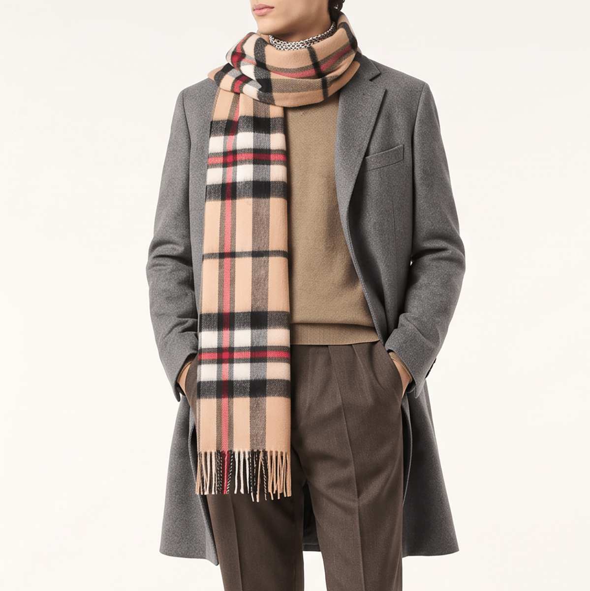100% Lambswool Wide Scarf Soft Unisex Winter Wrap Heritage of Scotland - Thomson Camel - Heritage Of Scotland -