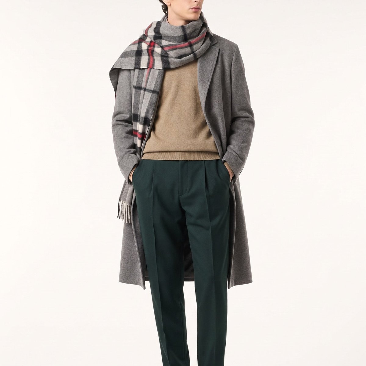100% Lambswool Wide Scarf Soft Unisex Winter Wrap Heritage of Scotland - Thomson Grey - Heritage Of Scotland -