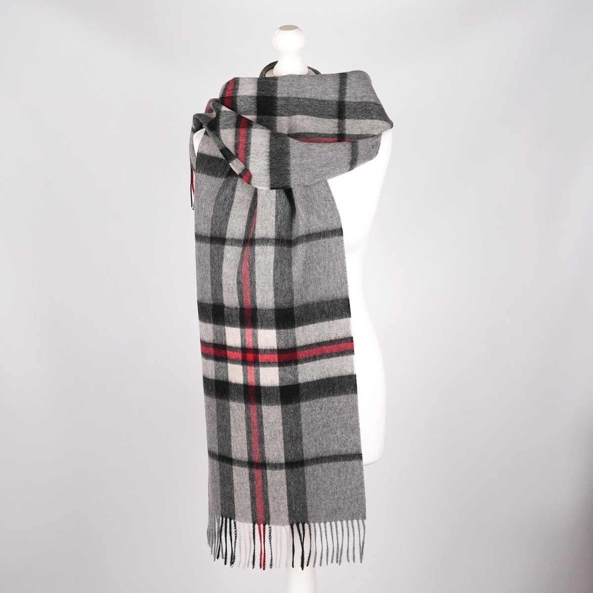 100% Lambswool Wide Scarf Soft Unisex Winter Wrap Heritage of Scotland - Thomson Grey - Heritage Of Scotland -