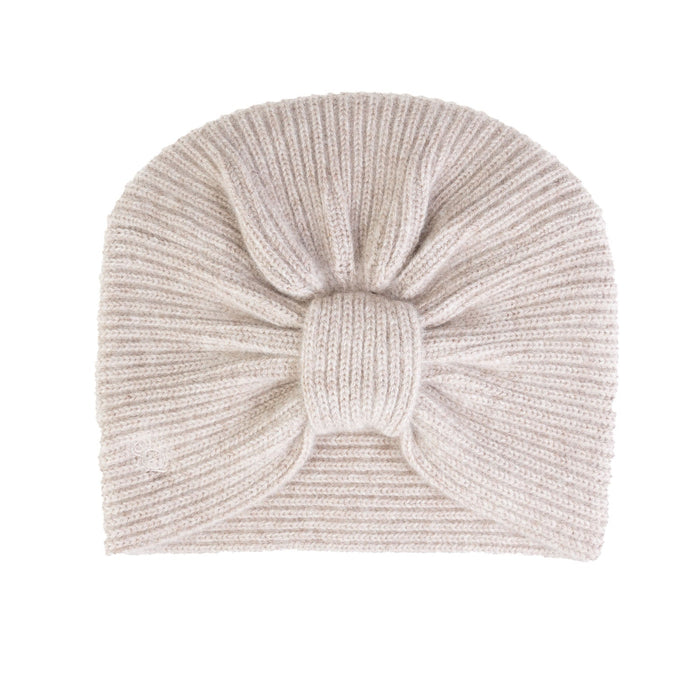 100% Luxury Cashmere Rib Turban Lightweight Beige - Heritage Of Scotland - LIGHTWEIGHT BEIGE