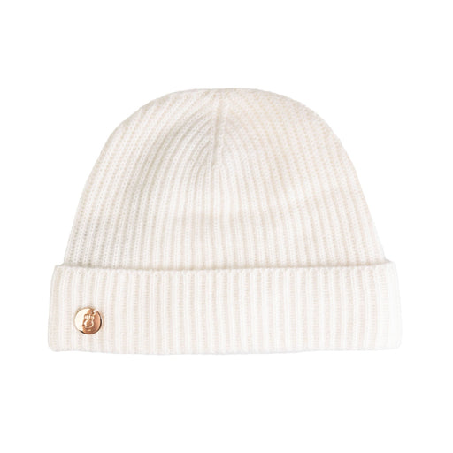 100% Luxury Cashmere Rib Turn - Up Hat Cloud Dancer - Heritage Of Scotland - CLOUD DANCER