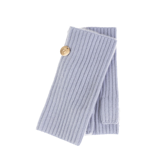 100% Luxury Cashmere Rib Wristlets Moonblue - Heritage Of Scotland - MOONBLUE