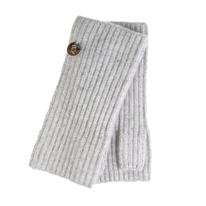 100% Luxury Cashmere Rib Wristlets Silver Clay - Heritage Of Scotland - SILVER CLAY