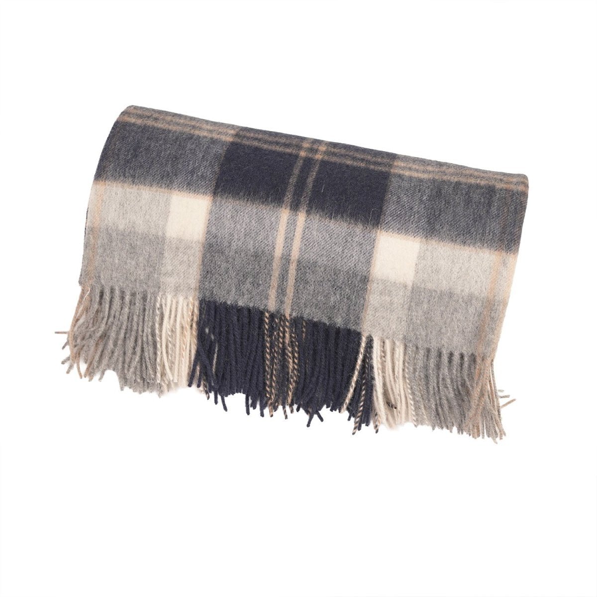 100% Pure Lambswool Blanket Throw – Luxury Soft Warm Wool Blanket - Home Décor - BANNOCKBANE SILVER - Heritage Of Scotland -