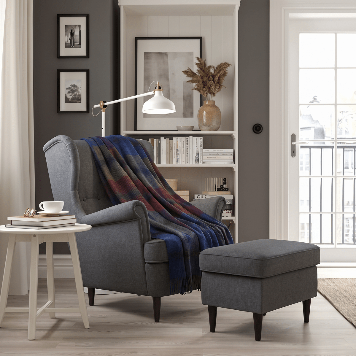 100% Pure Lambswool Blanket Throw – Luxury Soft Warm Wool Blanket - Home Décor - Block Check Indigo Blue - Heritage Of Scotland -