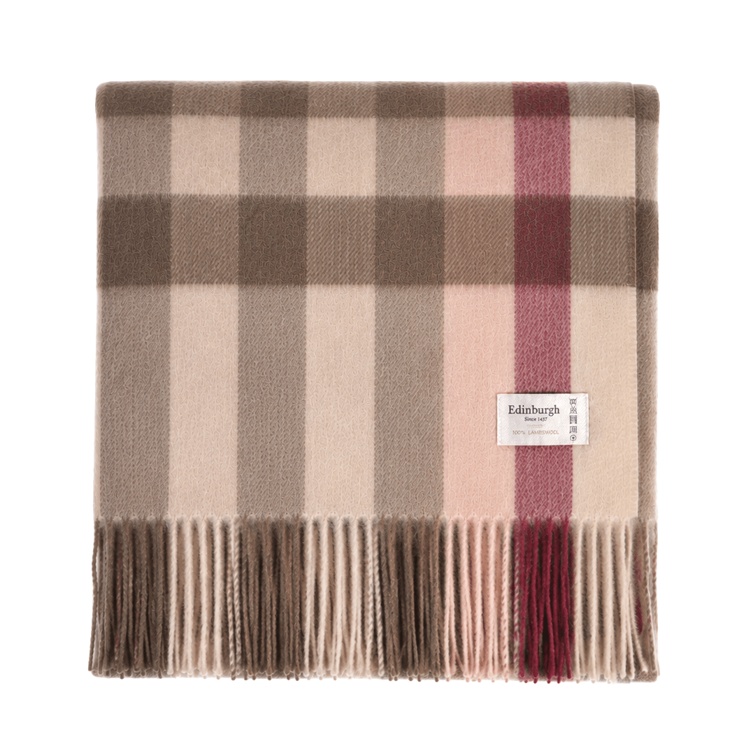 100% Pure Lambswool Blanket Throw – Luxury Soft Warm Wool Blanket - Home Décor - GIANT CHEQUE - Heritage Of Scotland -