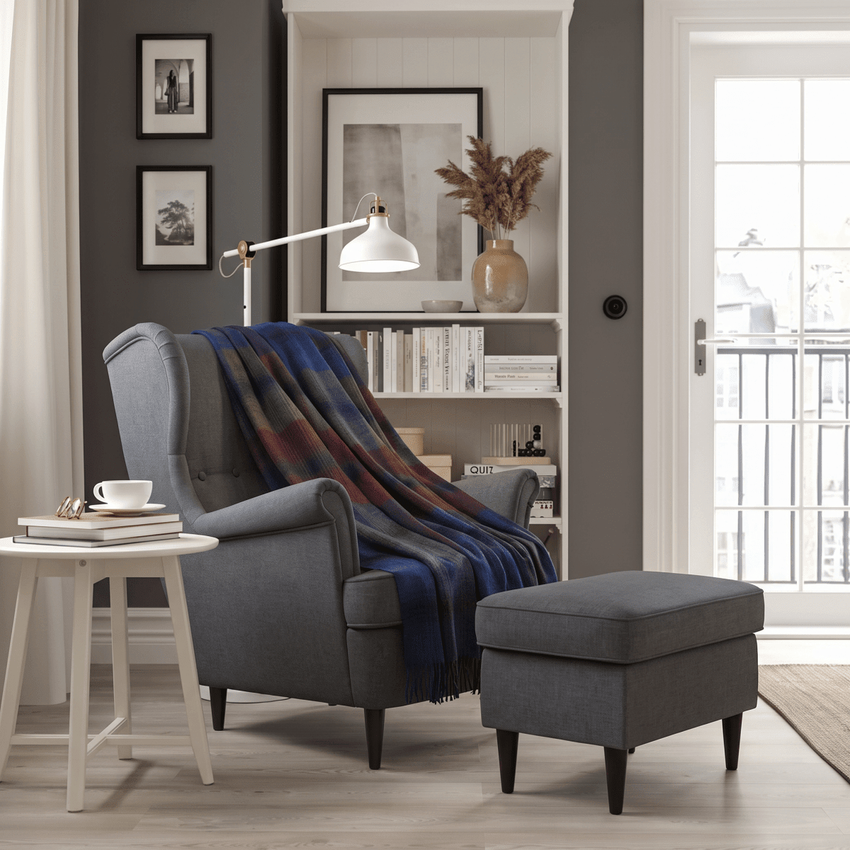 100% Pure Lambswool Blanket Throw – Luxury Soft Warm Wool Blanket - Home Décor - GRADED BLOCK CHECK INDIGO BLUE - Heritage Of Scotland -