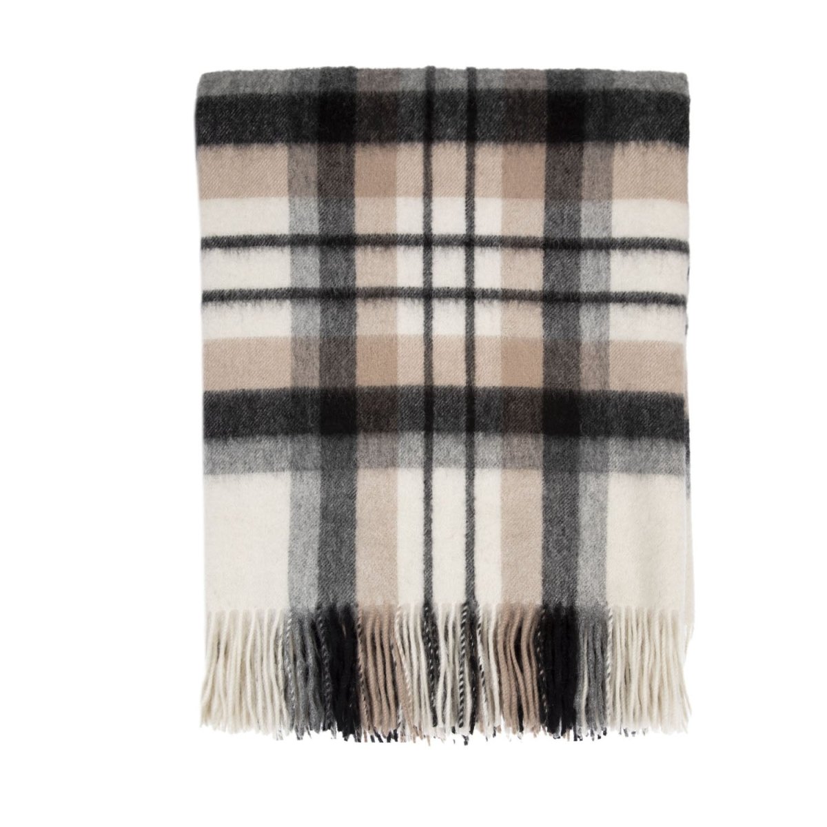 100% Pure Lambswool Blanket Throw – Luxury Soft Warm Wool Blanket - Home Décor - MACDUFF NATURAL - Heritage Of Scotland -