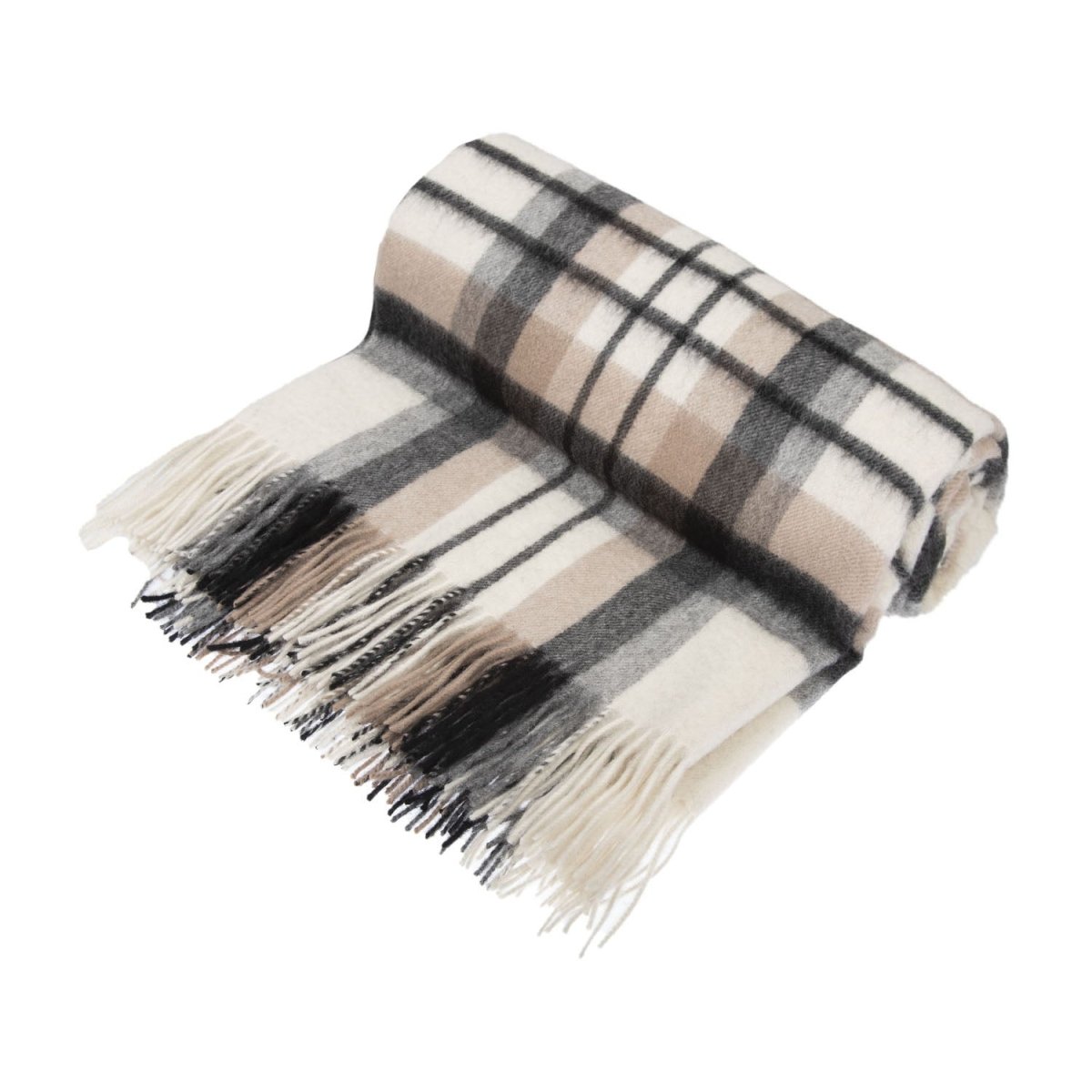 100% Pure Lambswool Blanket Throw – Luxury Soft Warm Wool Blanket - Home Décor - MACDUFF NATURAL - Heritage Of Scotland -