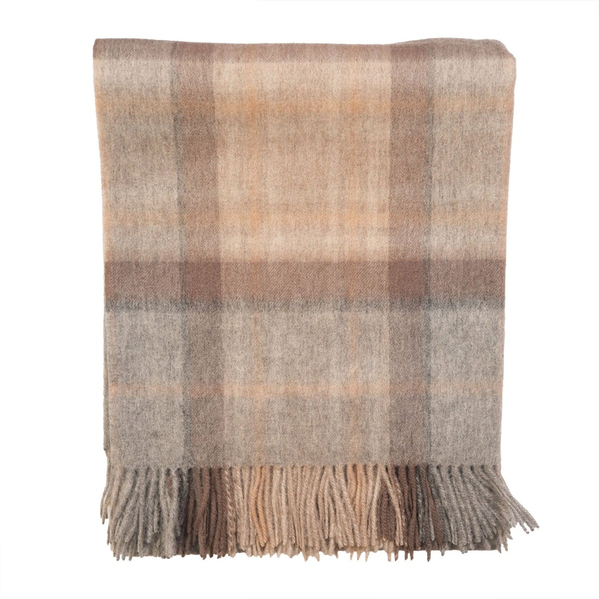 100% Pure Lambswool Blanket Throw – Luxury Soft Warm Wool Blanket - Home Décor - MACKELLAR NATURAL - Heritage Of Scotland -