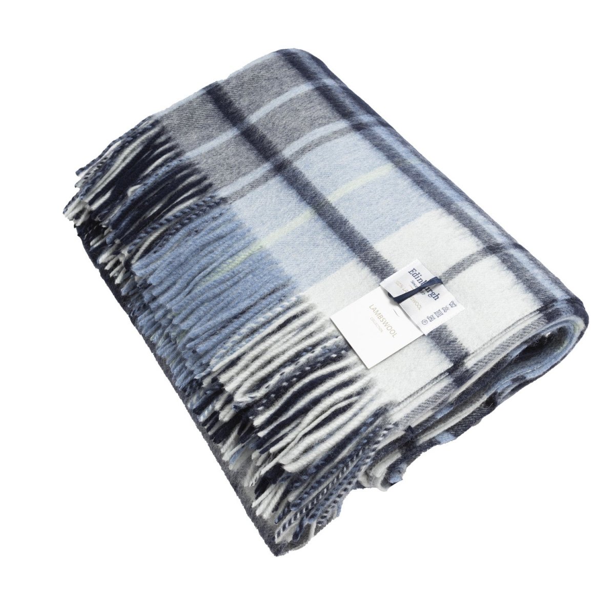 100% Pure Lambswool Blanket Throw – Luxury Soft Warm Wool Blanket - Home Décor - MILL CHECK ECLIPSE - Heritage Of Scotland -