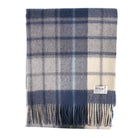 100% Pure Lambswool Blanket Throw – Luxury Soft Warm Wool Blanket - Home Décor - MILL CHECK NAVY - Heritage Of Scotland -