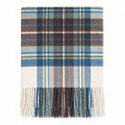 100% Pure Lambswool Blanket Throw – Luxury Soft Warm Wool Blanket - Home Décor - STEWART MUTED BLUE - Heritage Of Scotland -