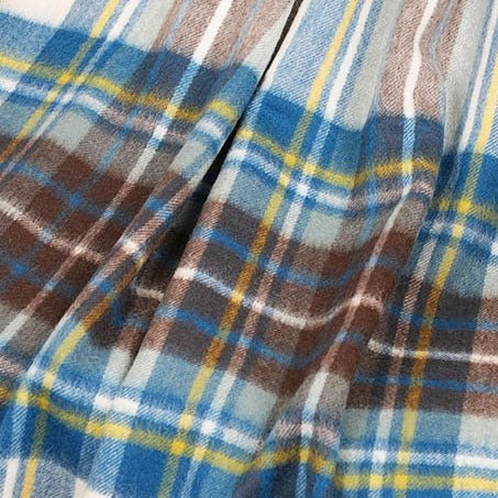 100% Pure Lambswool Blanket Throw – Luxury Soft Warm Wool Blanket - Home Décor - STEWART MUTED BLUE - Heritage Of Scotland -
