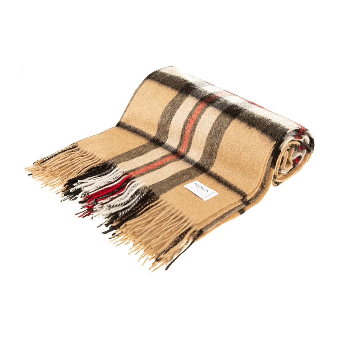 100% Pure Lambswool Blanket Throw – Luxury Soft Warm Wool Blanket - Home Décor - THOMSON CAMEL - Heritage Of Scotland -