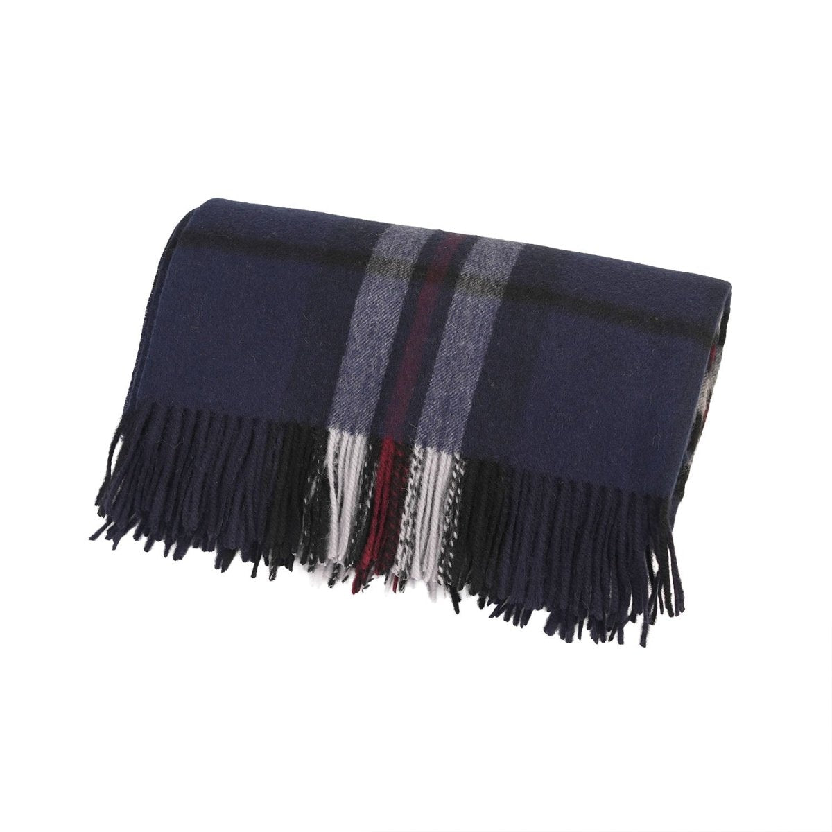 100% Pure Lambswool Blanket Throw – Luxury Soft Warm Wool Blanket - Home Décor - THOMSON NAVY - Heritage Of Scotland -