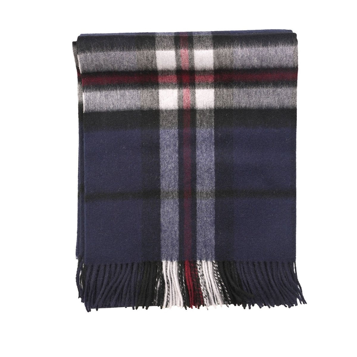 100% Pure Lambswool Blanket Throw – Luxury Soft Warm Wool Blanket - Home Décor - THOMSON NAVY - Heritage Of Scotland -