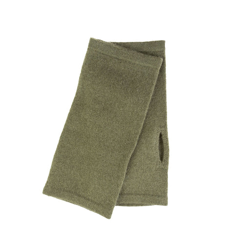 30% Cashmere Ladies Lt Wt Wristlets Olive - Heritage Of Scotland - OLIVE