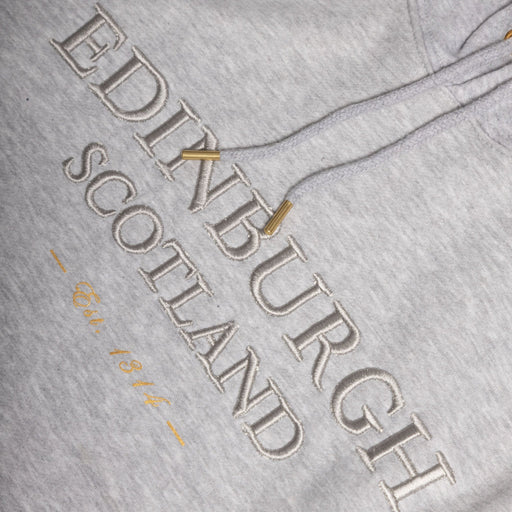 3D Emb Edin/Scot Adults Hooded Top Grey - Heritage Of Scotland - GREY