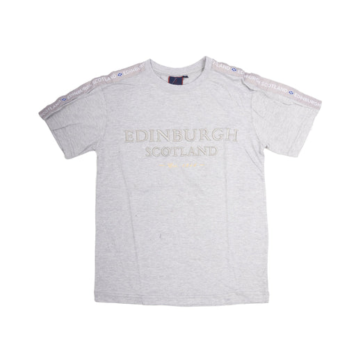 3D Embroidered Edin/Scot T-Shirt Grey - Heritage Of Scotland - GREY