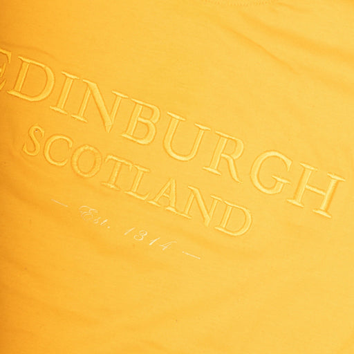 3D Embroidered Edin/Scot T-Shirt Mustard - Heritage Of Scotland - MUSTARD