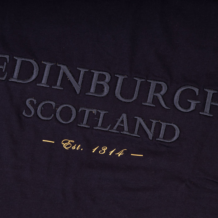 3D Embroidered Edin/Scot T - Shirt - Heritage Of Scotland - NAVY