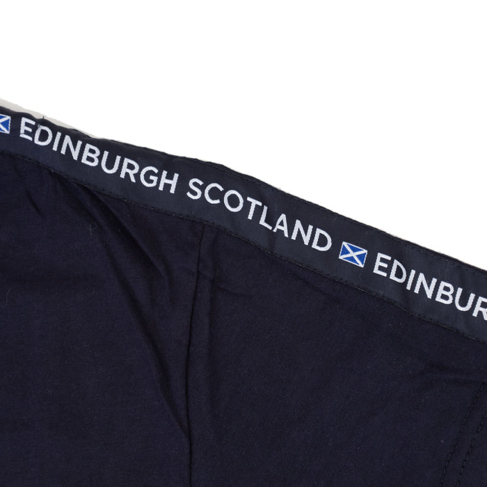 3D Embroidered Edin/Scot T - Shirt - Heritage Of Scotland - NAVY