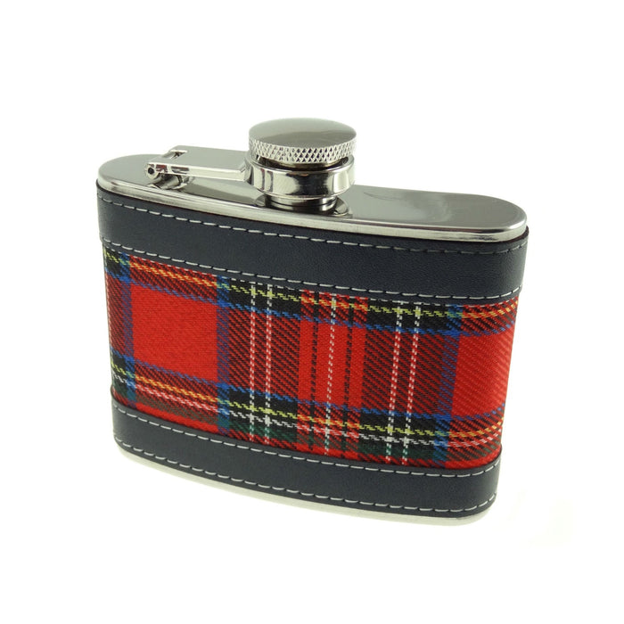 4Oz Tartan Hip Flask - Heritage Of Scotland - RED