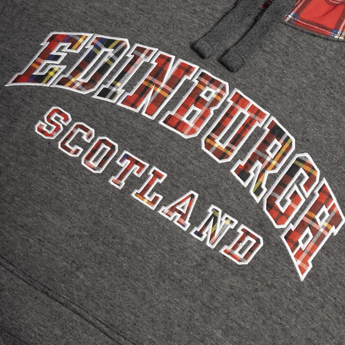 Adult Hoodie Sweatshirt Top Edinburgh Scotland Tartan Sleeve