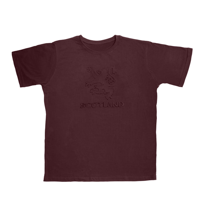 Scotland T-Shirt Rampant Lion Embossed Design