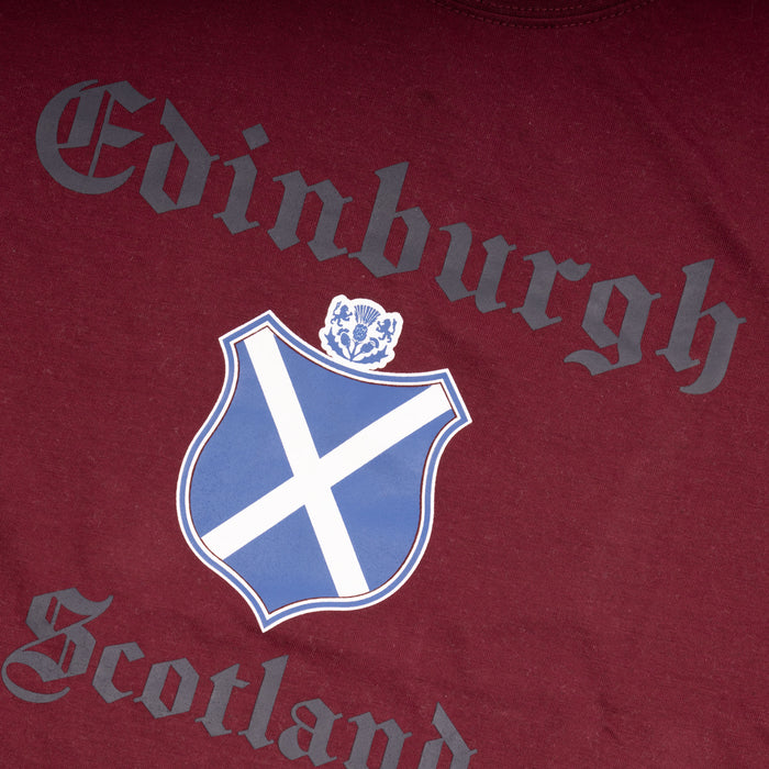 Adults Tshirt Edin Shield/ Scotland Maroon