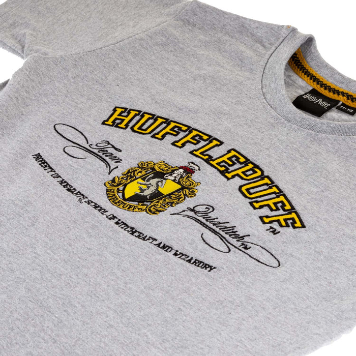 Hufflepuff Applique Tee Kids Grey