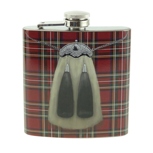 6Oz Transfer Hip Flask Kilt Design - Heritage Of Scotland - N/A