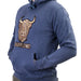 8 Shades Of Brown Highland Cow Hoodie Denim Blue - Heritage Of Scotland - DENIM BLUE