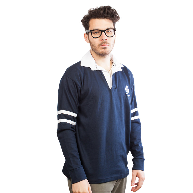 Gents Long Sleeve 2 Stripe Scotland Rugby Shirt