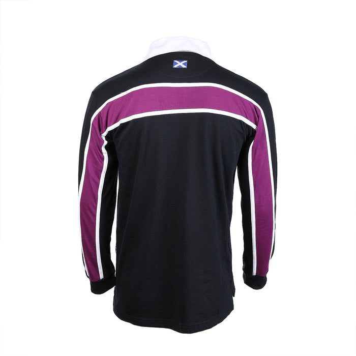 Gents L/S Purple Stripe Rugby Shirt