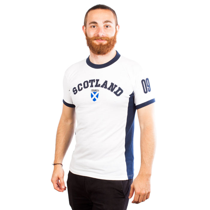 Gents Scotland No 9 T-Shirt White/Navy