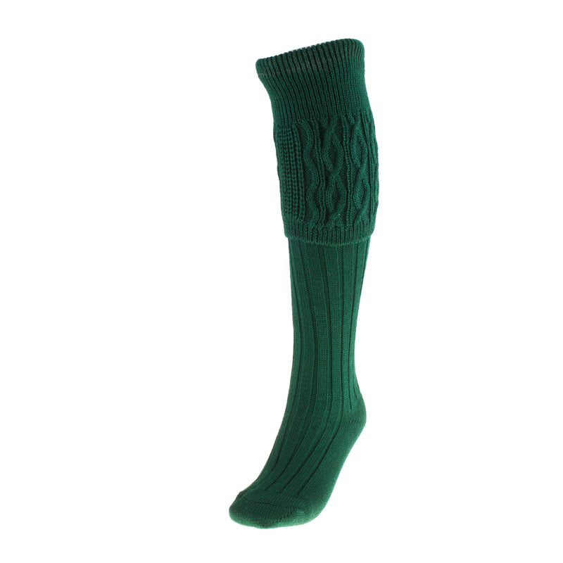 Adults Plain 10%Wool Mix Kilt Socks Bottle Green