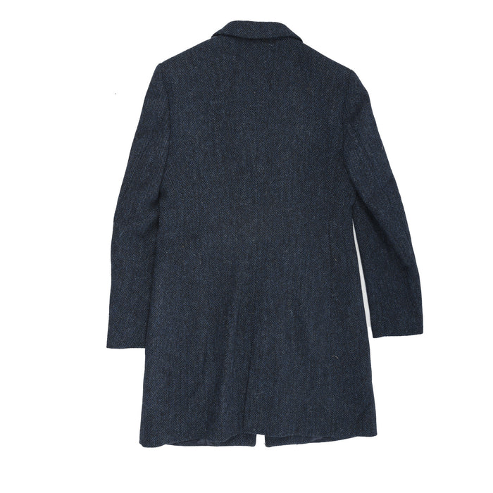 Women's Harris Tweed Eilean Coat  Navy Herringbone