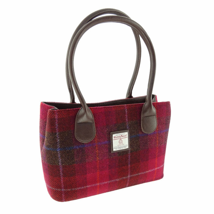 Women's Harris Tweed Cassley Handbag  Deep Pink Tartan