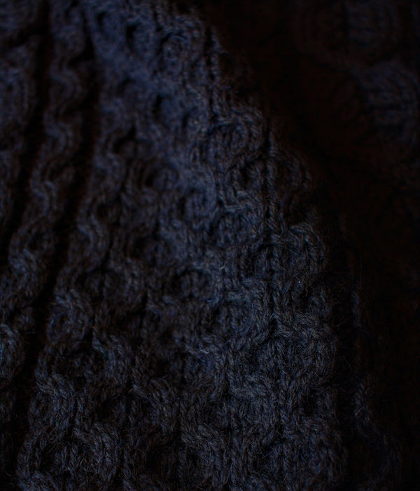 Men's Peregrine Hudson Aran Sweater Made In England Navy