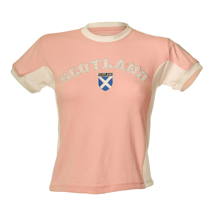 Kids Scotland T-shirt No 9 Pink With Diamante