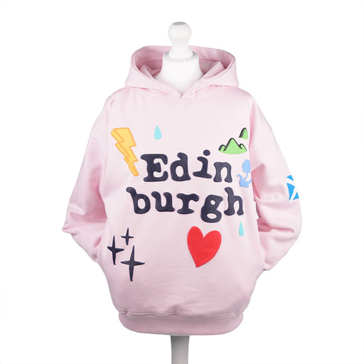 ADULTS EDIN 3D PUFF PRINTED HOODED TOP CHERRY BLOSSOM PINK - Heritage Of Scotland - XS