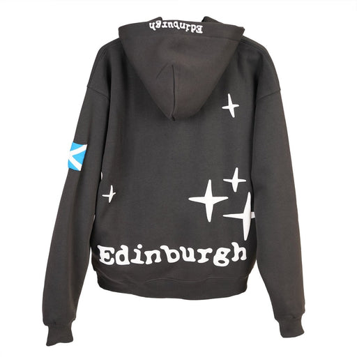 Adults Edinburgh 3D Puff Printed Hooded Top Charcoal - Heritage Of Scotland - CHARCOAL