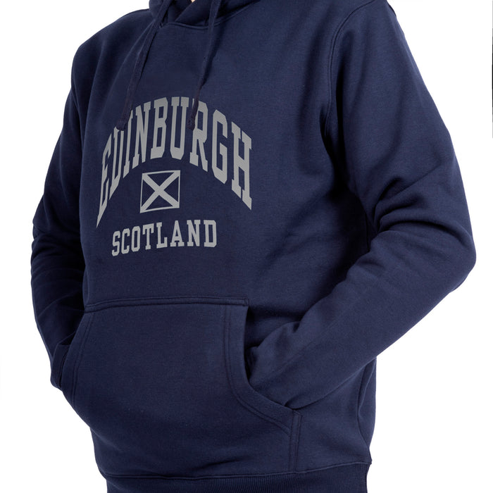 Adults Edinburgh Reflective Hooded Top Navy - Heritage Of Scotland - NAVY