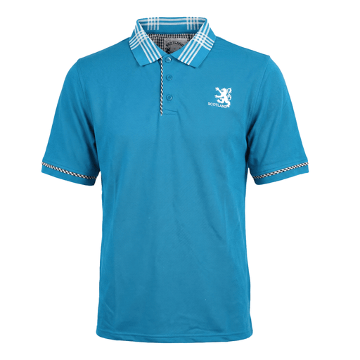 Adults Lion Scotland Polo Shirt Sapphire Blue - Heritage Of Scotland - SAPPHIRE BLUE / S
