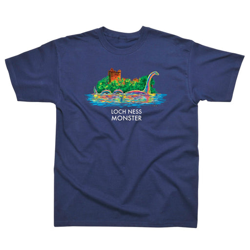 Adults Loch Ness Castle T - Shirt - Heritage Of Scotland - NAVY