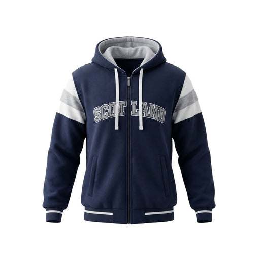 Adults Navy Scotland Full Zip Hooded Top - Heritage Of Scotland - S